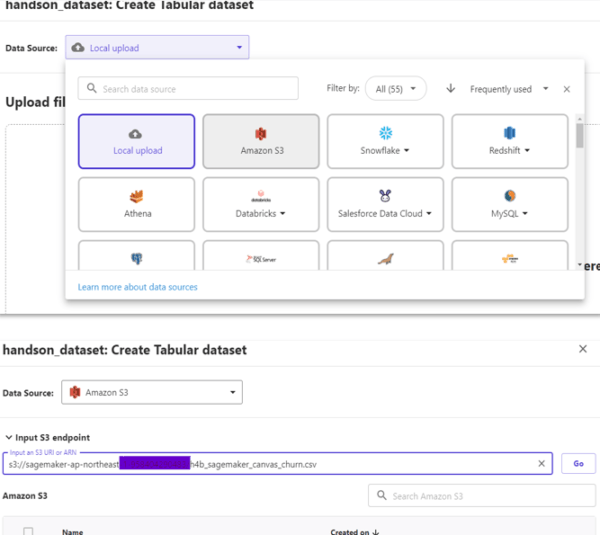 SageMaker Canvas Datasource Amazon S3