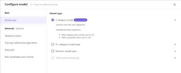 SageMaker Canvas Configure model