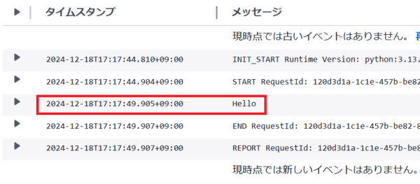 Lambdaのログ