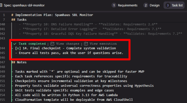 Kiro finished all tasks