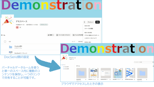 DocSend データルーム　（複数のコンテンツをまとめて共有することが可能）