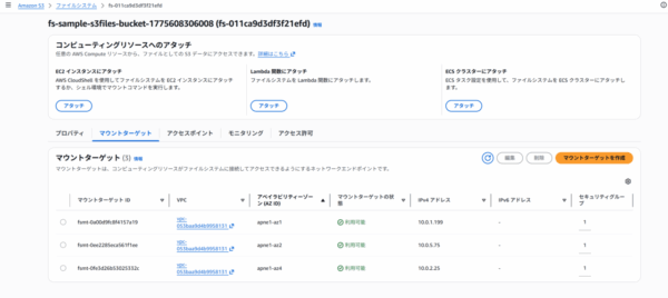 S3 Files マウントターゲット